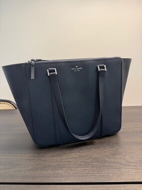 Kate Spade navy blue Saffiano-style Structured Tote